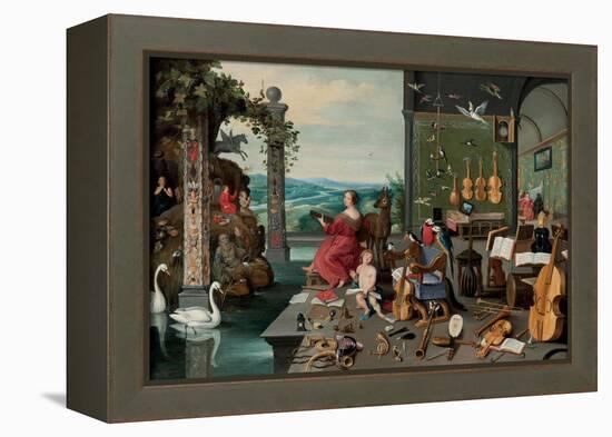 The Allegory of Hearing-Jan Brueghel the Younger-Framed Premier Image Canvas