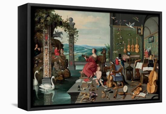 The Allegory of Hearing-Jan Brueghel the Younger-Framed Premier Image Canvas