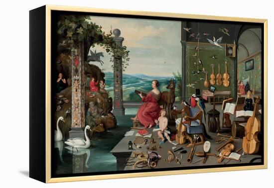 The Allegory of Hearing-Jan Brueghel the Younger-Framed Premier Image Canvas