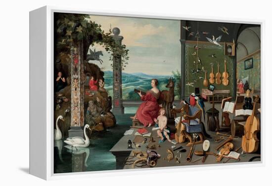 The Allegory of Hearing-Jan Brueghel the Younger-Framed Premier Image Canvas