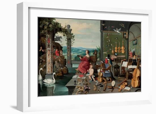 The Allegory of Hearing-Jan Brueghel the Younger-Framed Premium Giclee Print