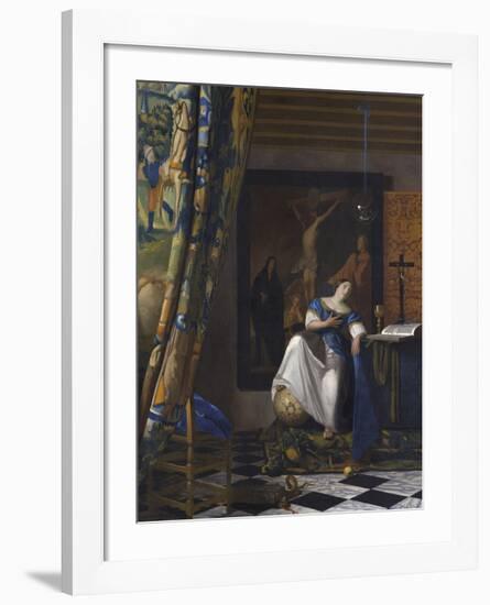 The Allegory of the Faith-Jan Vermeer-Framed Premium Giclee Print