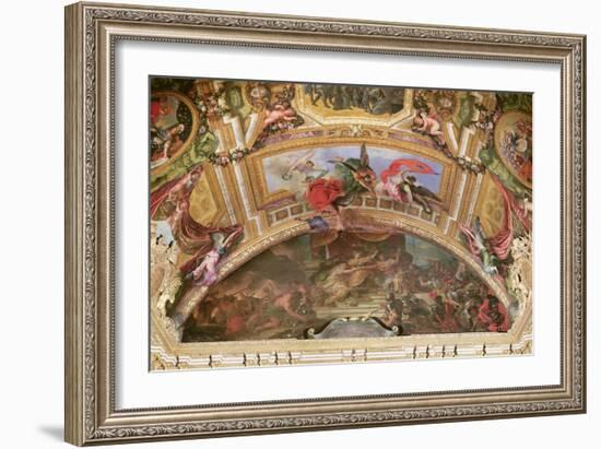 The Alliance of Germany and Spain with Holland, 1672, Ceiling Painting from the Galerie Des Glaces-Charles Le Brun-Framed Giclee Print
