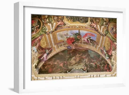 The Alliance of Germany and Spain with Holland, 1672, Ceiling Painting from the Galerie Des Glaces-Charles Le Brun-Framed Giclee Print