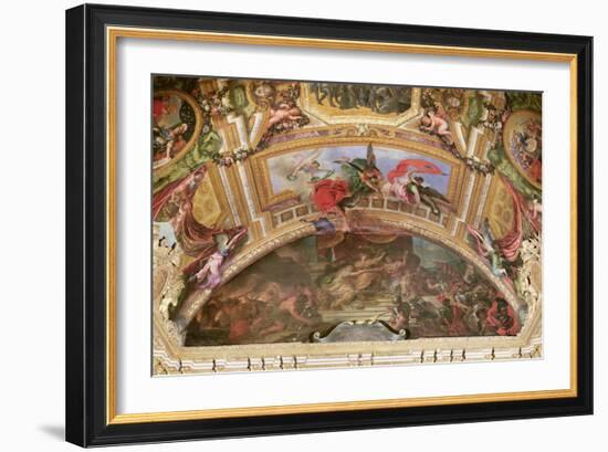 The Alliance of Germany and Spain with Holland, 1672, Ceiling Painting from the Galerie Des Glaces-Charles Le Brun-Framed Giclee Print