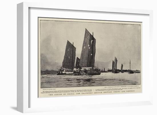 The Allies in China, the Transport Service Between Peking and Tientsin-Charles Edward Dixon-Framed Giclee Print