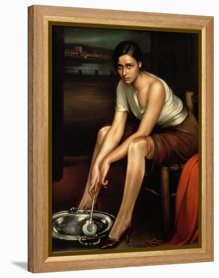 The Alluring Young Girl-Julio Romero de Torres-Framed Premier Image Canvas