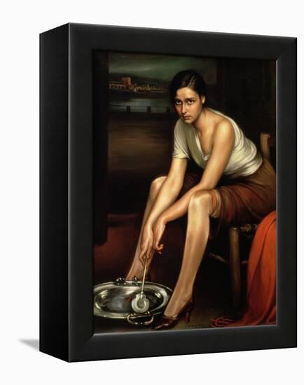 The Alluring Young Girl-Julio Romero de Torres-Framed Premier Image Canvas