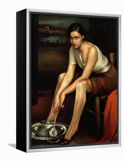 The Alluring Young Girl-Julio Romero de Torres-Framed Premier Image Canvas