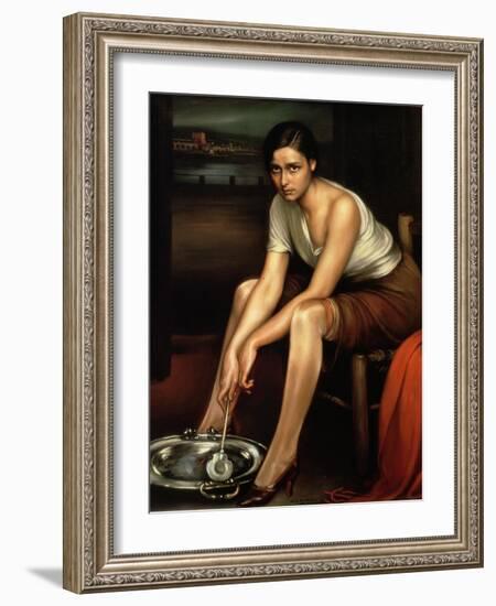 The Alluring Young Girl-Julio Romero de Torres-Framed Giclee Print