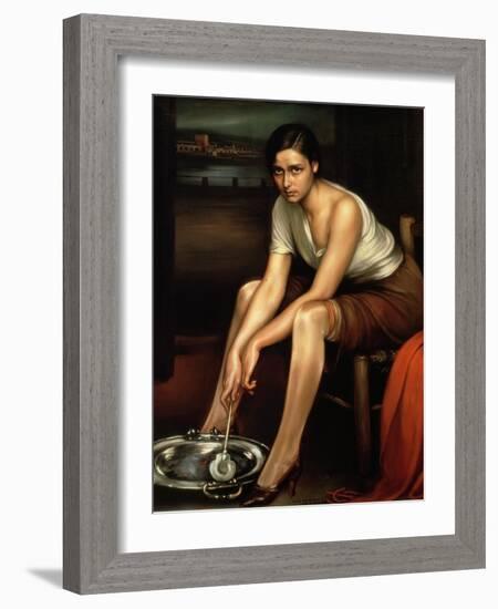 The Alluring Young Girl-Julio Romero de Torres-Framed Giclee Print