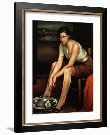 The Alluring Young Girl-Julio Romero de Torres-Framed Giclee Print