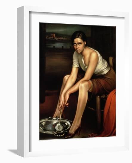 The Alluring Young Girl-Julio Romero de Torres-Framed Giclee Print