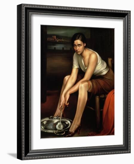 The Alluring Young Girl-Julio Romero de Torres-Framed Giclee Print