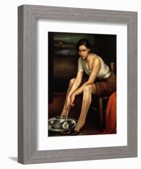 The Alluring Young Girl-Julio Romero de Torres-Framed Giclee Print