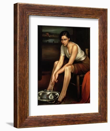 The Alluring Young Girl-Julio Romero de Torres-Framed Giclee Print