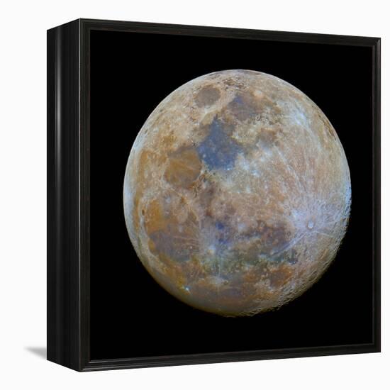 The Almost Full Moon in Color-Stocktrek Images-Framed Premier Image Canvas