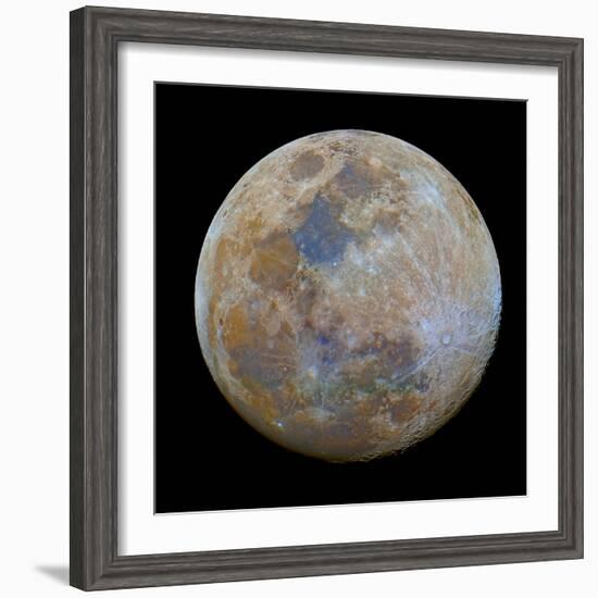 The Almost Full Moon in Color-Stocktrek Images-Framed Photographic Print