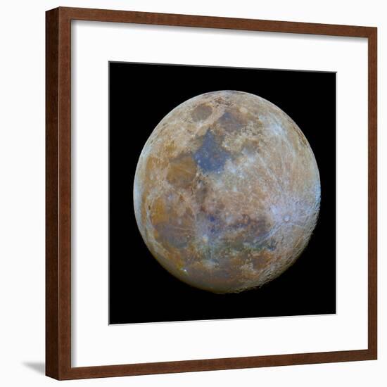 The Almost Full Moon in Color-Stocktrek Images-Framed Photographic Print