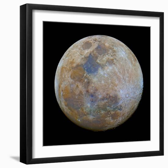 The Almost Full Moon in Color-Stocktrek Images-Framed Photographic Print