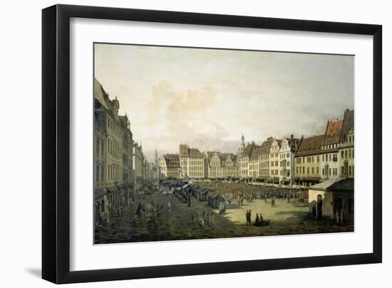 The Altmarkt in Dresden Seen from the Seegasse, c. 1751-Canaletto-Framed Giclee Print