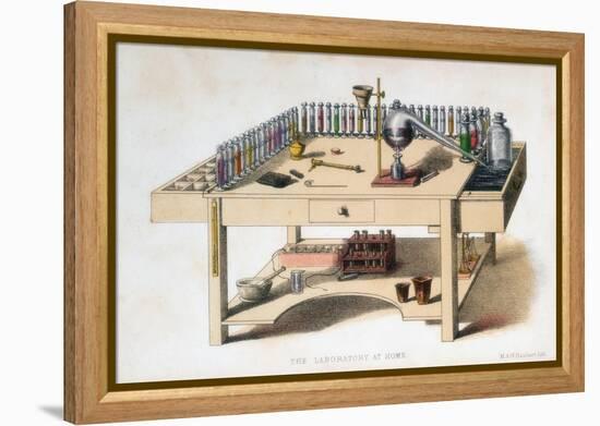 The Amateur Chemist's Laboratory Bench, 1860-M & N Hanhart-Framed Premier Image Canvas