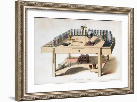 The Amateur Chemist's Laboratory Bench, 1860-M & N Hanhart-Framed Giclee Print