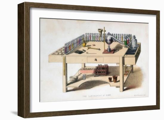 The Amateur Chemist's Laboratory Bench, 1860-M & N Hanhart-Framed Giclee Print