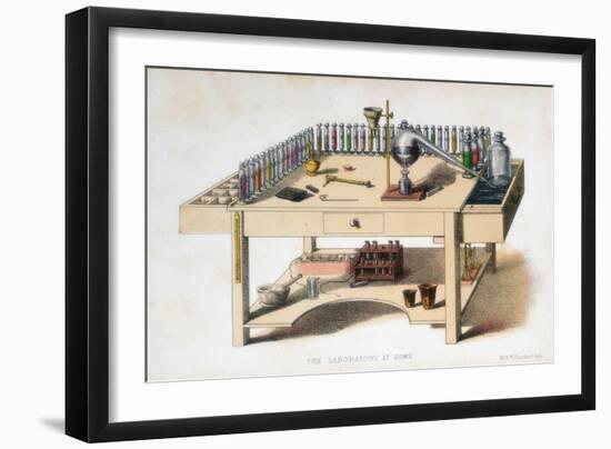 The Amateur Chemist's Laboratory Bench, 1860-M & N Hanhart-Framed Giclee Print