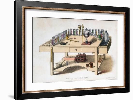 The Amateur Chemist's Laboratory Bench, 1860-M & N Hanhart-Framed Giclee Print