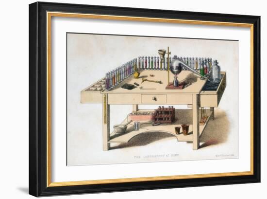 The Amateur Chemist's Laboratory Bench, 1860-M & N Hanhart-Framed Giclee Print