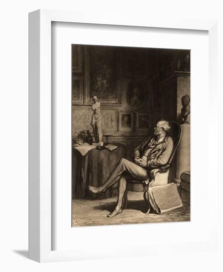 The Amateur (L'Amateur), Photogravure from Original Drawing, C.1870-Honore Daumier-Framed Giclee Print