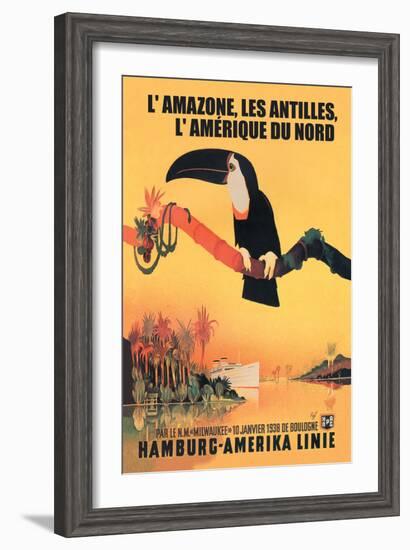 The Amazon, Antilles, and North America: Hamburg-Amerika Cruise Line-null-Framed Art Print