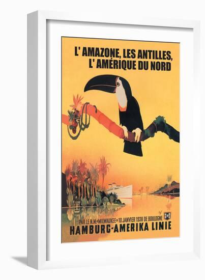 The Amazon, Antilles, and North America: Hamburg-Amerika Cruise Line-null-Framed Art Print