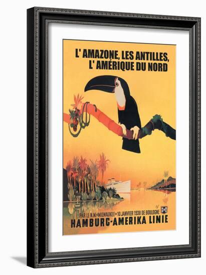 The Amazon, Antilles, and North America: Hamburg-Amerika Cruise Line-null-Framed Art Print