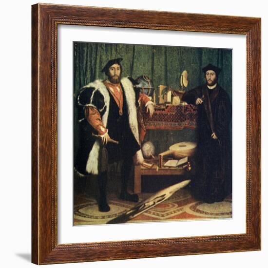 'The Ambassadors', 1533, (1909)-Hans Holbein the Younger-Framed Giclee Print