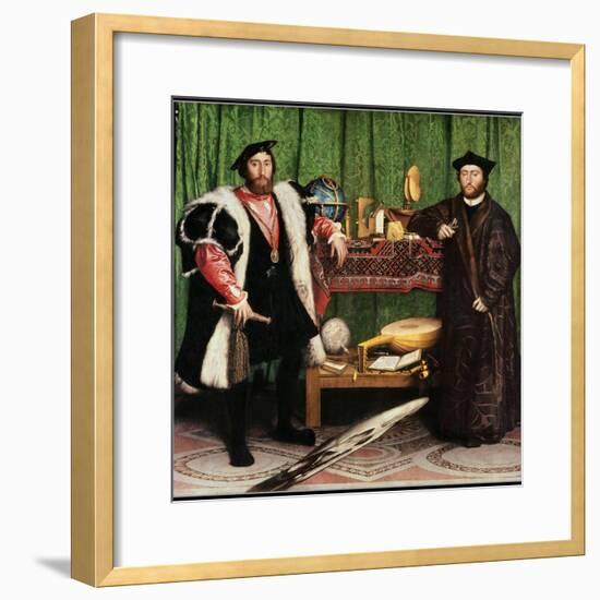 The Ambassadors, 1533-Hans Holbein the Younger-Framed Giclee Print