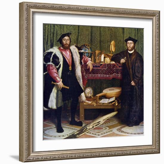 The Ambassadors, 1533-Hans Holbein the Younger-Framed Giclee Print