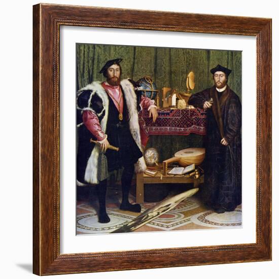 The Ambassadors, 1533-Hans Holbein the Younger-Framed Giclee Print