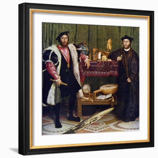 The Ambassadors, 1533-Hans Holbein the Younger-Framed Giclee Print