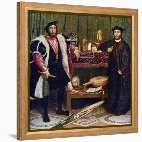 The Ambassadors, 1533-Hans Holbein the Younger-Framed Premier Image Canvas