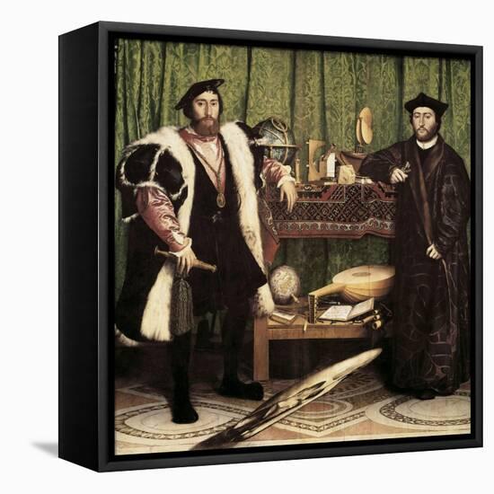 The Ambassadors-Hans Holbein the Younger-Framed Stretched Canvas