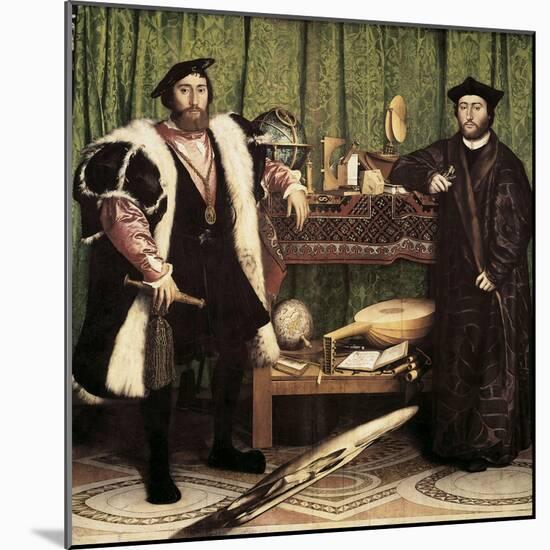 The Ambassadors-Hans Holbein the Younger-Mounted Art Print