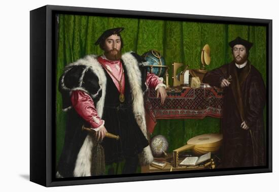 The Ambassadors-Hans Holbein the Younger-Framed Stretched Canvas