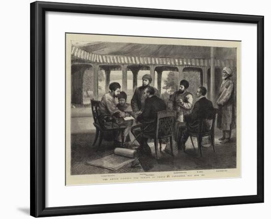 The Ameer Signing the Treaty of Peace at Gandamak, 26 May 1879-null-Framed Giclee Print