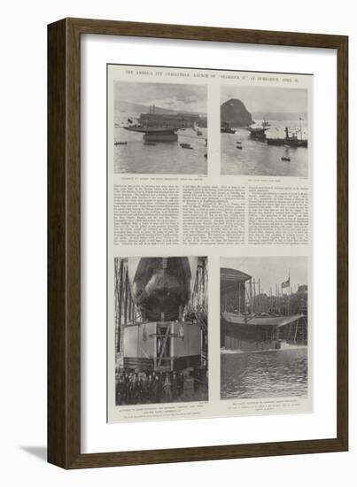 The America Cup Challenger, Launch of Shamrock II at Dumbarton, 20 April-null-Framed Giclee Print