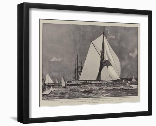 The America Cup Challenger on Her Trials, the Shamrock Off Cowes-Charles Edward Dixon-Framed Giclee Print