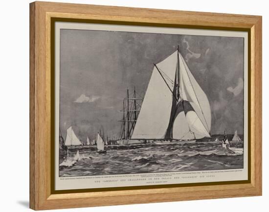 The America Cup Challenger on Her Trials, the Shamrock Off Cowes-Charles Edward Dixon-Framed Premier Image Canvas