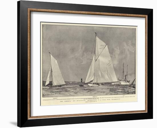 The America Cup Challenger, Shamrock II in a Trial with Shamrock I-Charles Edward Dixon-Framed Giclee Print