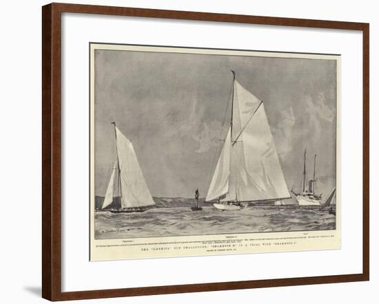 The America Cup Challenger, Shamrock II in a Trial with Shamrock I-Charles Edward Dixon-Framed Giclee Print